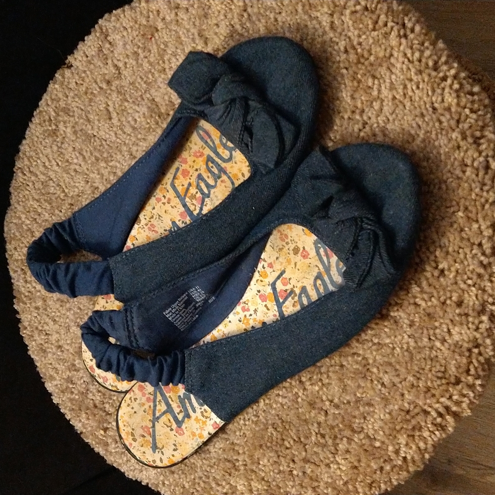 American Eagle Denim Ballet Flats